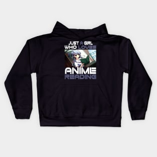 Just A Girl Who Loves Anime Ramen And Reading Japan Anime Kids Hoodie